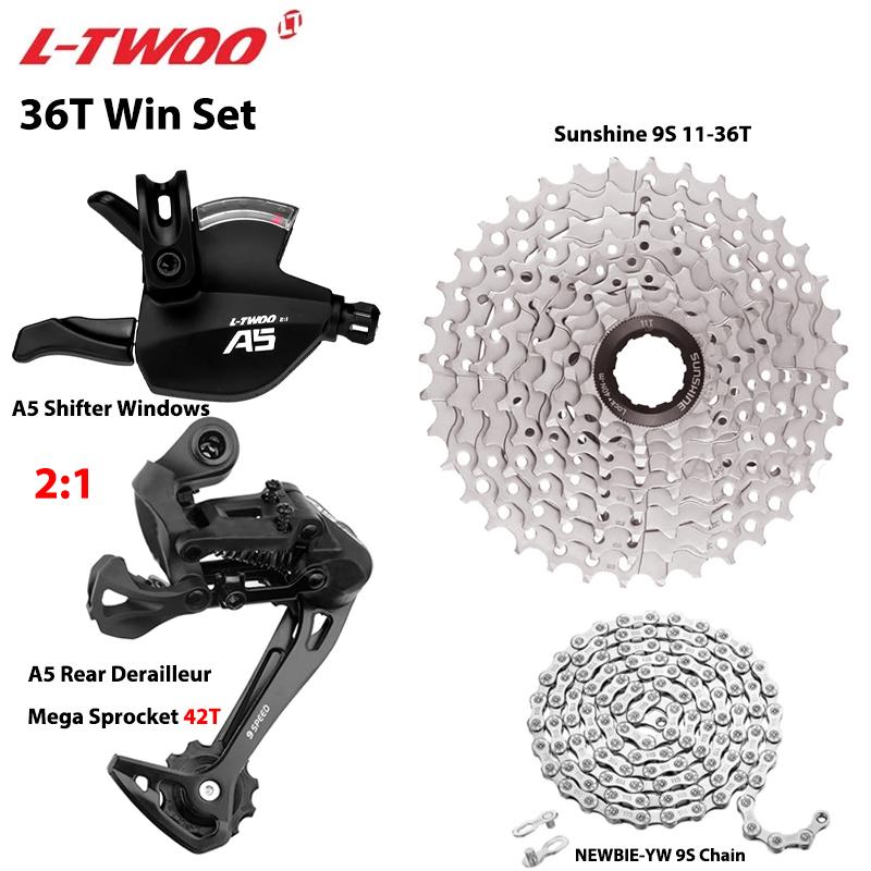 LTWOO A5 1X9Speed Groupset Shift Lever Rear Derailleur SUNSHINE Cassette 36T 40T 42T 46T 50T Newbie Chain for MTB Mountain Bike