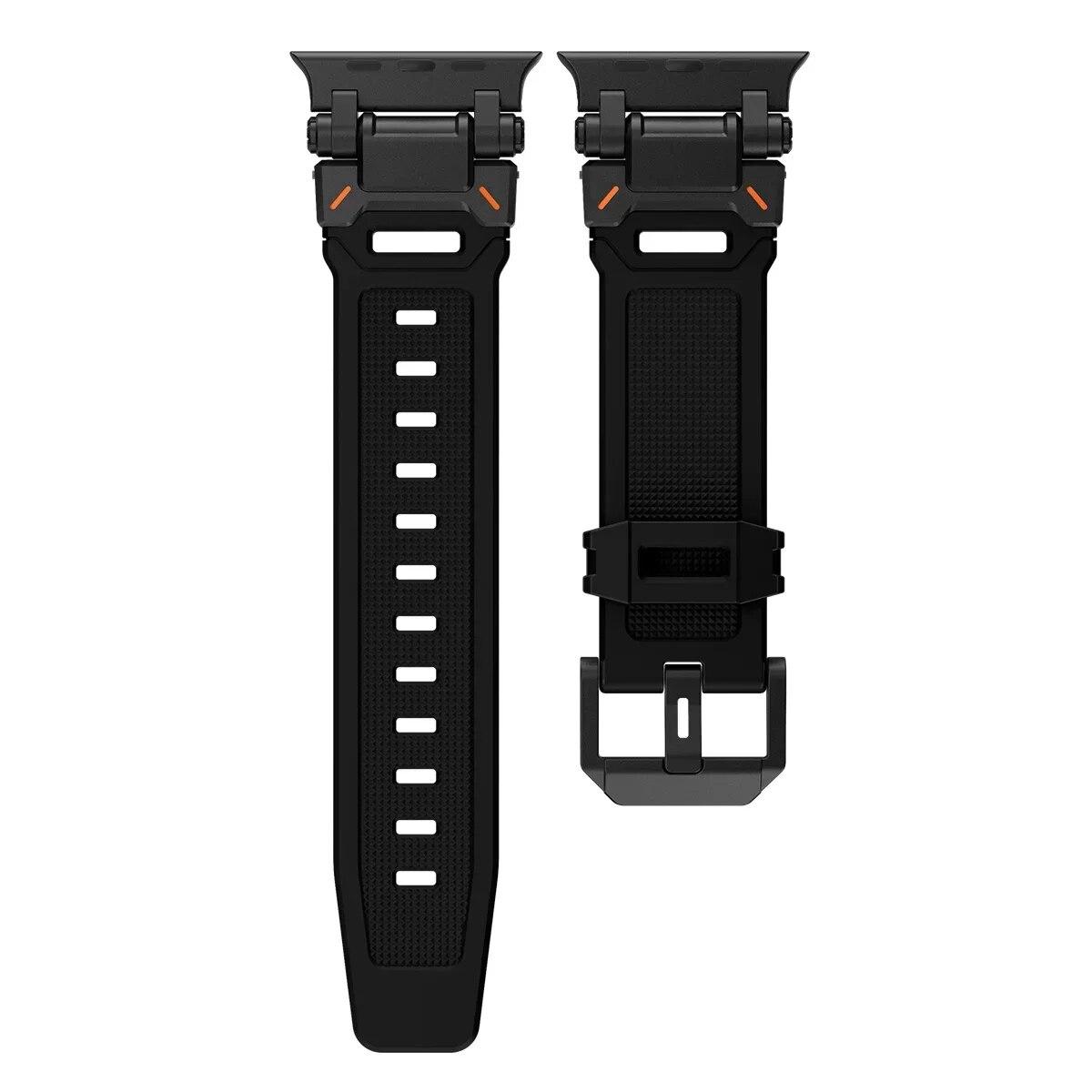 

Силиконовый ремешок для Apple Watch Band Ultra 2 1 49 мм 45 мм 44 мм 42 мм мягкий спортивный ремешок для iWatch Series 9 8 7 6 5 SE аксессуары для браслетов for Ultra1/2 49mm чёрный