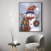 Solid Wood Frame Cute Cartoon White Snowman Canvas Paintings Classic Modern Nordic Posters Prints Wall Art Pictures for Living Room Home Decor