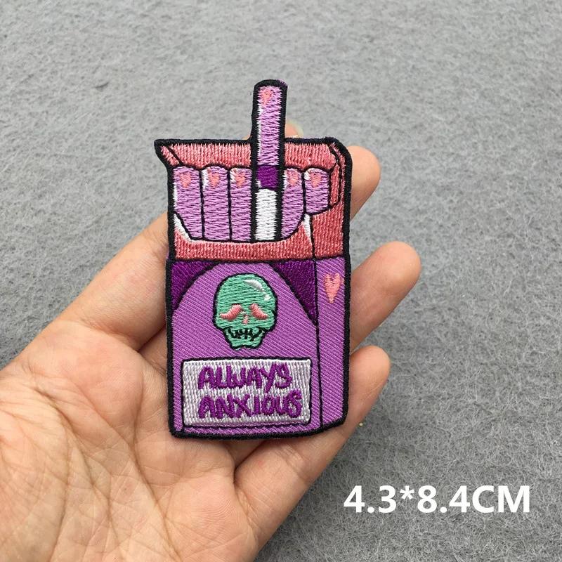 Embroidered Patches On Clothes Punk Patches For Clothing Diy Skull Stripes Stickers Cartoon Patches Appliques Badges