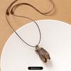 Female Acorn Pendant - Simple Long Sleeve Sweater Chain - Retro Knitted Necklace Accessory