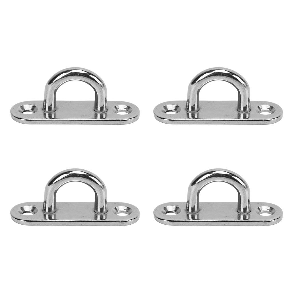 4 Pack Oval Hammock Hanging Pad Eye Plate Wall Mounting Stainless Steel Sun Sail Ceiling Hook Plate