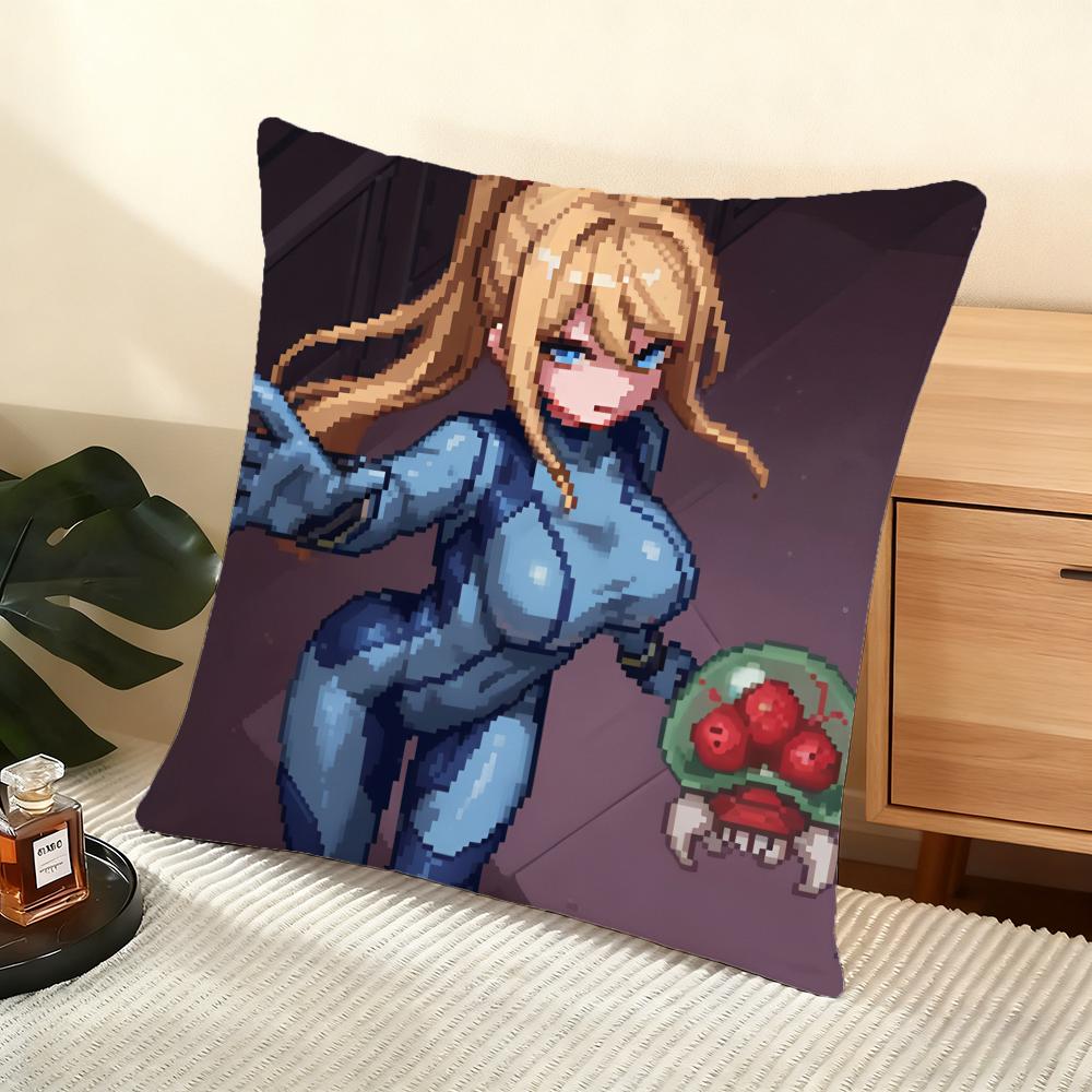 M-Metroids Cushion Cover Soft Short Plush Pillow Cover Smooth Cozy Texture Aesthetic Cushion Case Home Decor