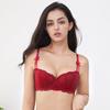 Womens Lace Floral Jacquard Bralette With Underwire Full Coverage Push-Up Support Thin Cup Adjustable Back Hook