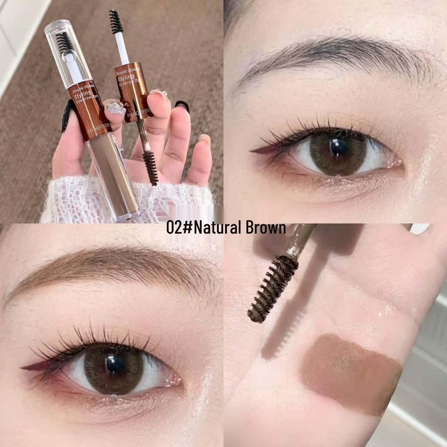 

Shaqinuo Double-Ended Waterproof Brow Mascara - Defines, Sets, and Adds Volume for Long-Lasting, Natural-Looking Brows.