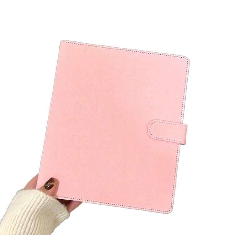 Leather Notebood Planner Cover with Card Pocket for Leather Journal Notebook розовый/фиолетовый