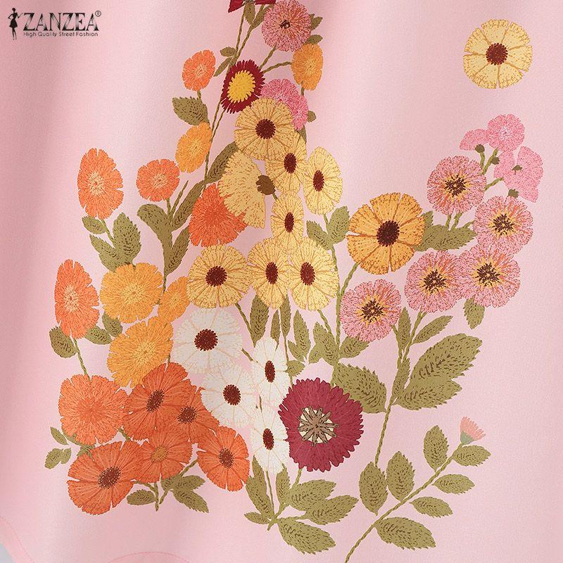 ZANZEA Women Casual Elastic Waist Loose Summer Floral Skirts