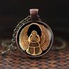 Ancient Egyptian Scarab Glass Dome Pendant Necklace Ancient Eye of Horus Egyptian Jewelry Fashion Charm Women Gifts