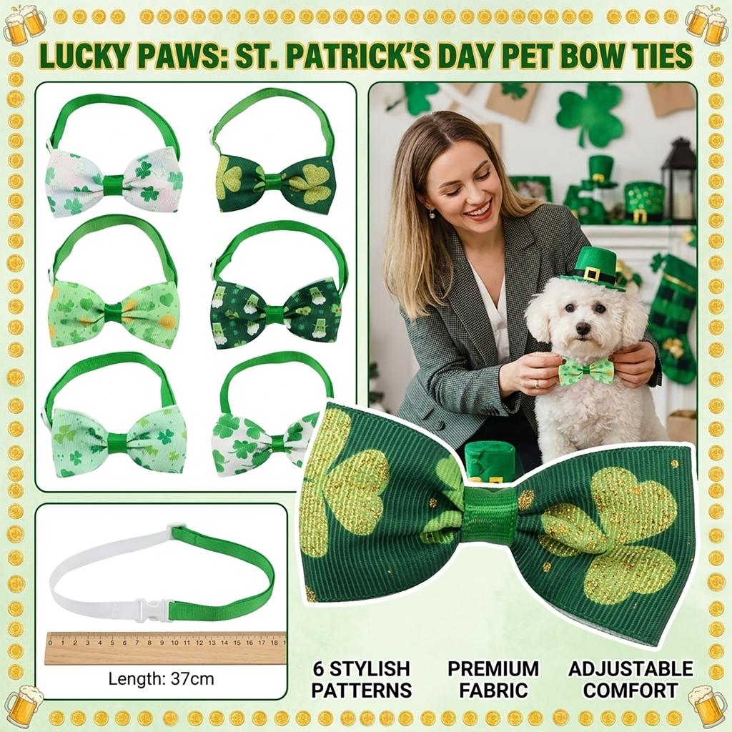 St. Patrick's Day Pet Collar Necklace Butterfly Dog Collar Pet Accessories Festival Decoration