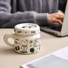 Puppy Bear Ceramic Water Cup with Lid Mug Creative Cute Cartoon Couple Home Girl High Value Cup