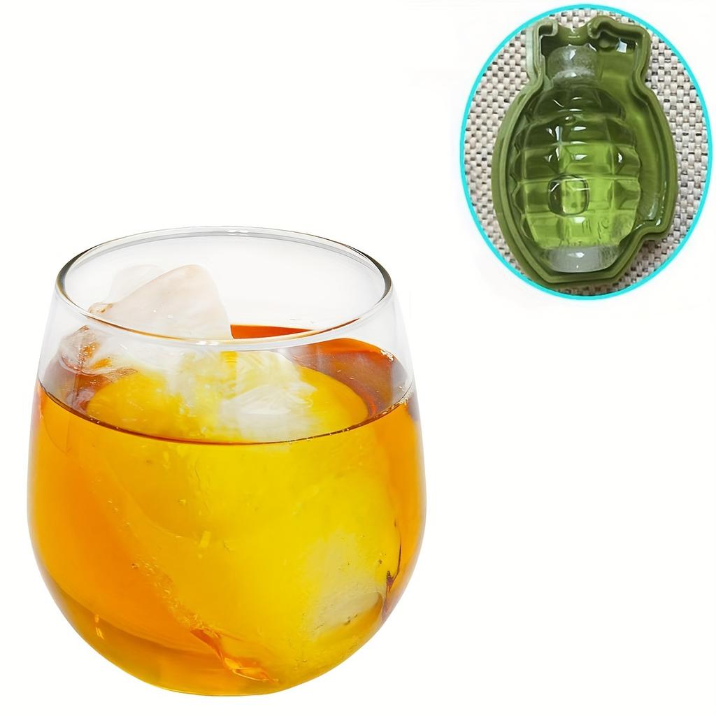 1/5sets Silicone Grenade Ice Cube Mold, 3D Novelty Tray for Whiskey & Cocktails, Easy Pop Out for Home Bar Party Use