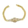 Fashionable Stone Double Leopard Head Cuban Bracelet Niche Hip-hop Jewelry