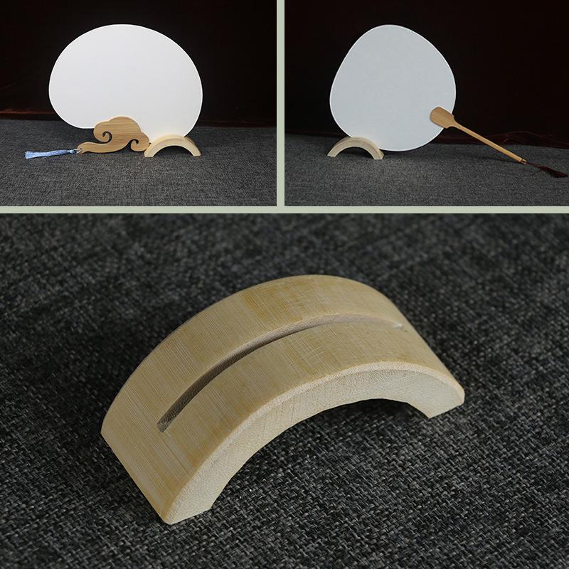 Chinese Durable Base Bamboo Folding Hand Fan Display Stand Folding Hand Fan Stand Display Holder Home Decoration