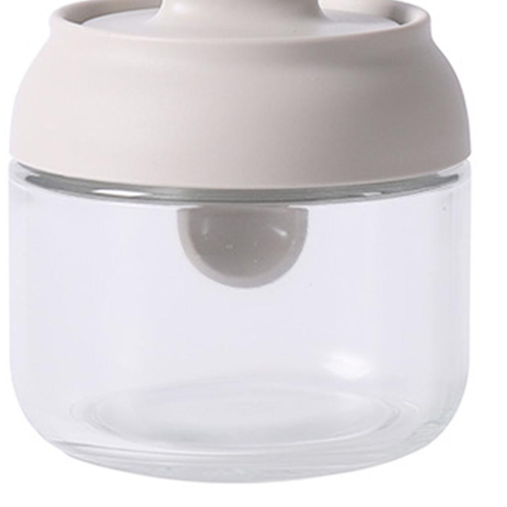 Seasoning Jar Retractable Spoon Glass Transparent Spice Condiment Storage Container Box for Home