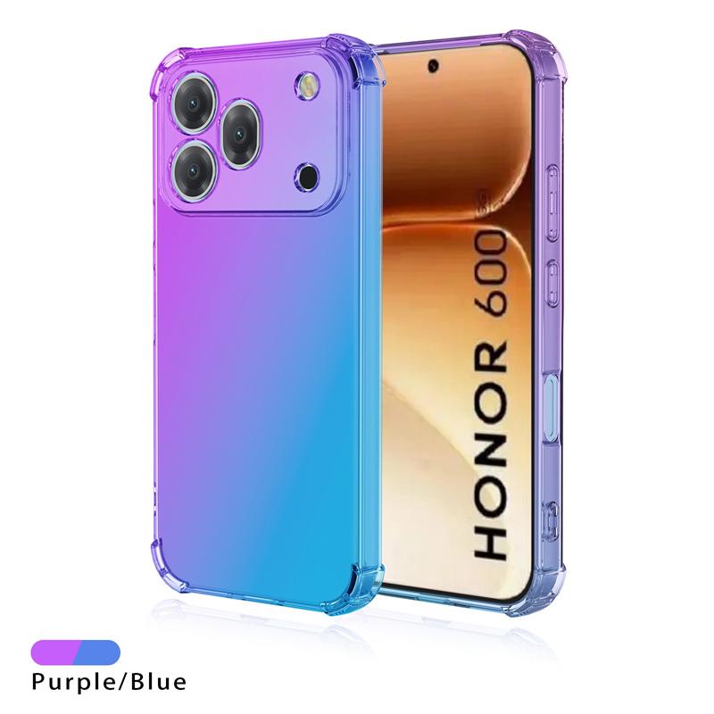 Four-corners Shockproof Gradient TPU Case for Honor 600 Pro 600 Lite 600e Protective Clear Cover Fundas Coque Capa