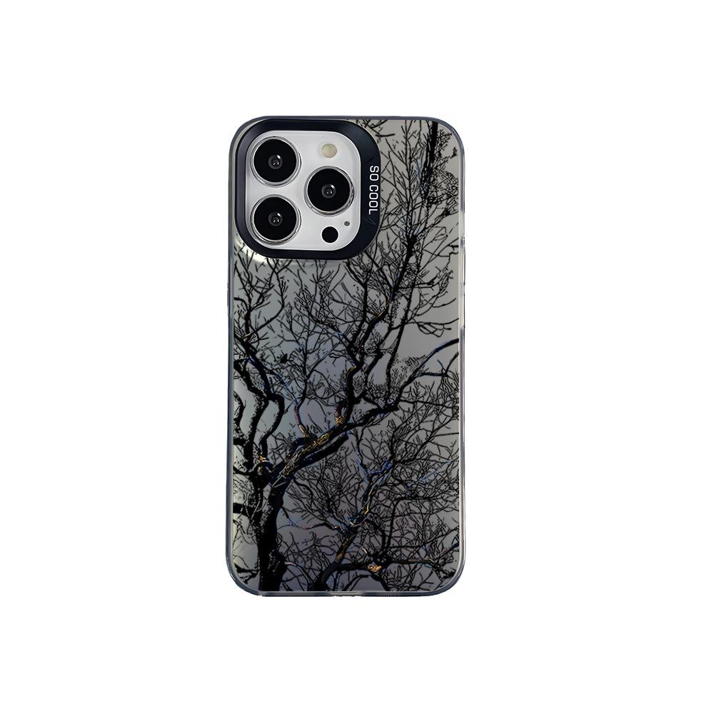 Sketch dead tree in spring Apple 13promax mobile phone case iPhone17 creative simple 16E anti-drop protective case