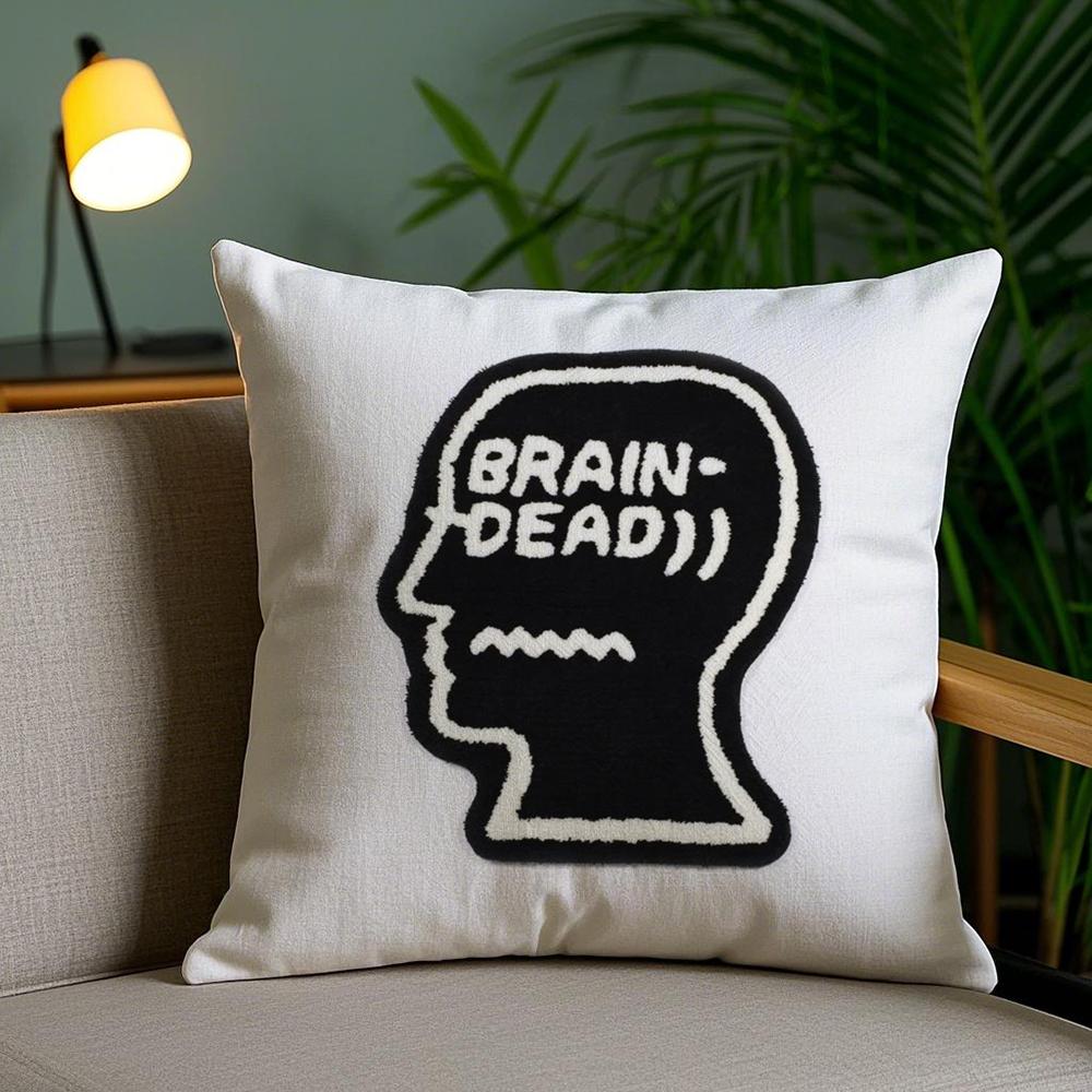 Los Angeles B-Brain Dead Cushion Cover Plush Fabric Soft Double-Sided Printed Sofa Pillow Case Colorfast Home Decor Gift
