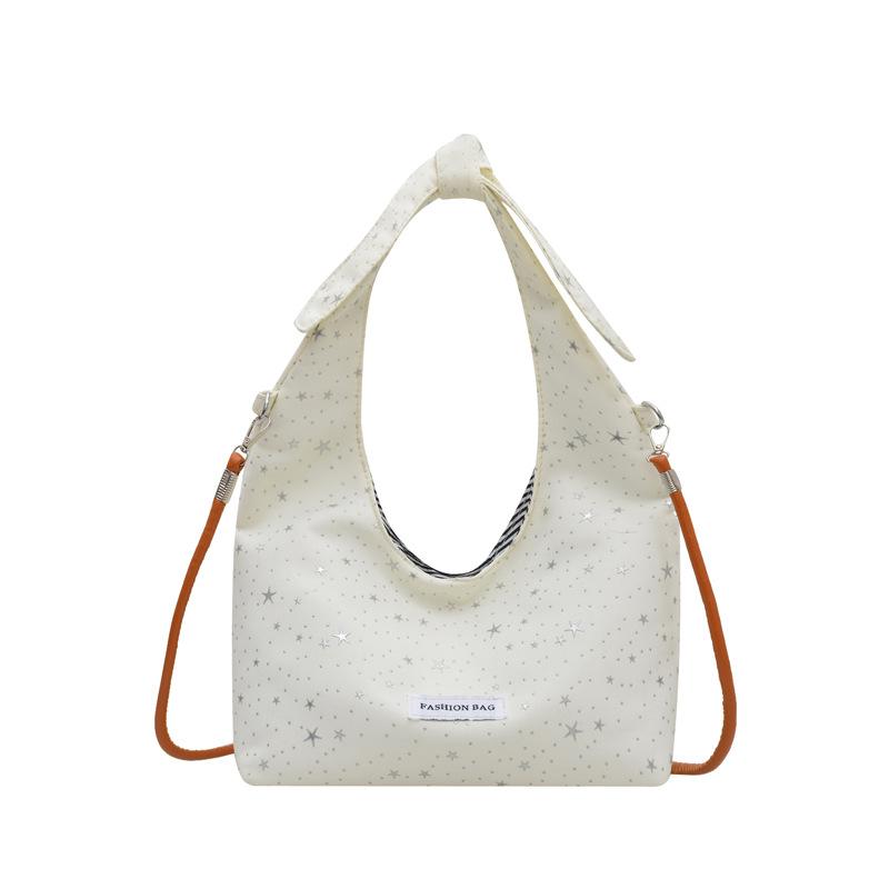 

Large capacity star shoulder bag new pleated handbag commuter simple girl tote bag