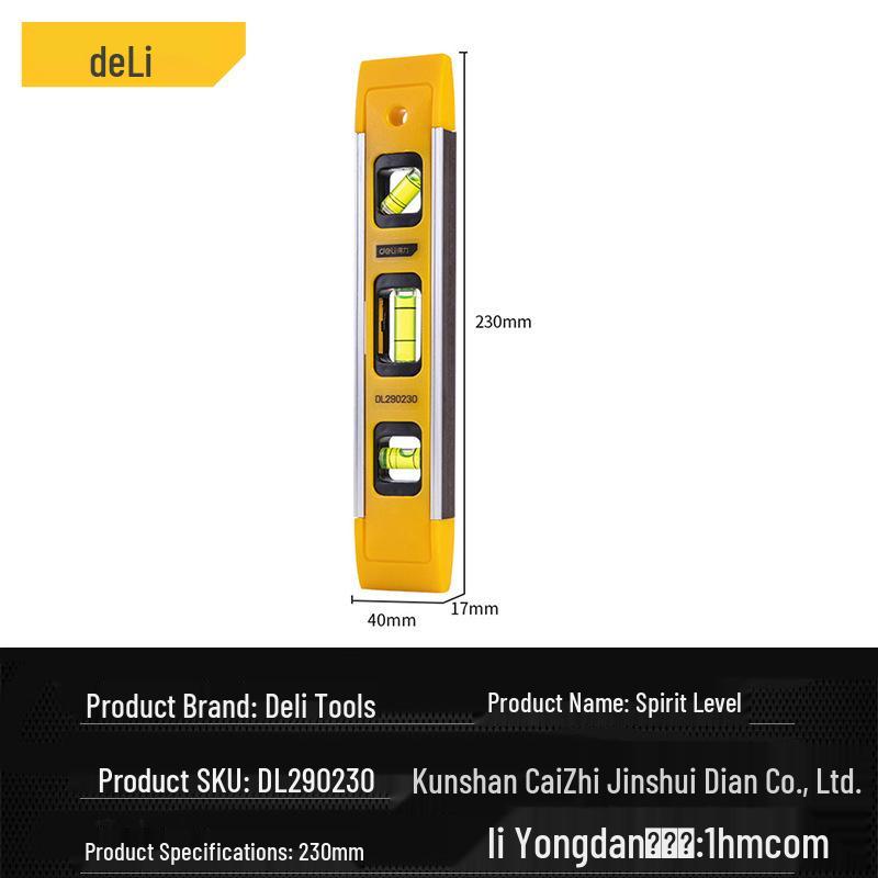 Deli Tools DL290230 Magnetic Torpedo Level: High Precision, Multi-functional, Compact