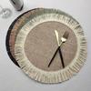 1PC Round Tassel Placemat Heat Resistant Mat Simple Jute Dining Table Mat Placemat for Wedding Homes Party Dining Table 38x38cm
