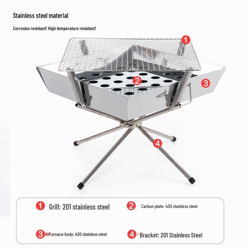 Mobigarden Portable Camping Fire Pit Grill