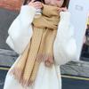 New Fashion Imitation Cashmere Women Tassel Plaid Scarf Autumn Winter Warm Shawl Long Wrap Outdoor Female Thick Blanket