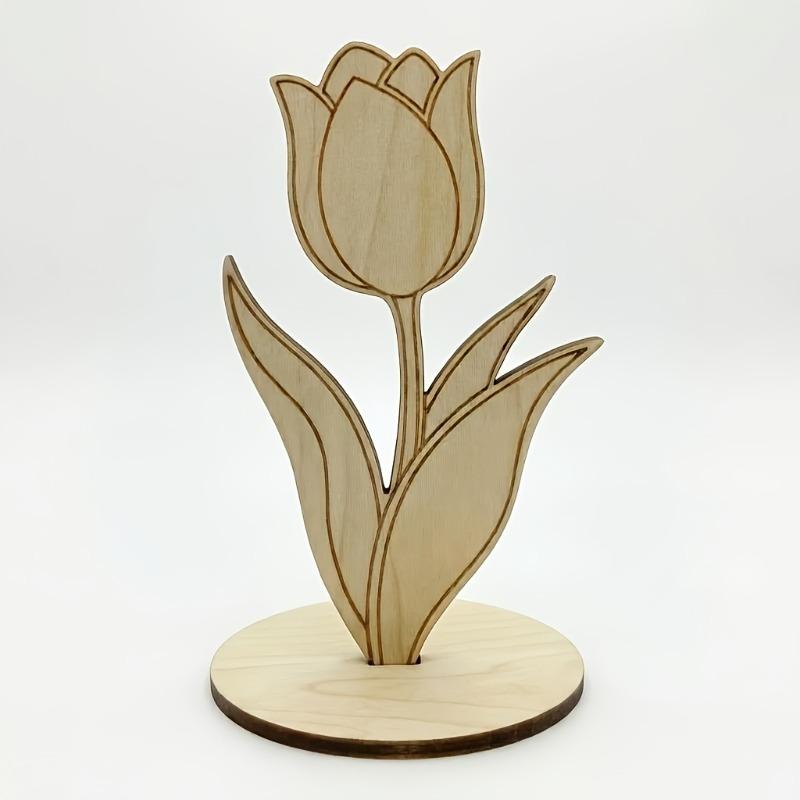 30pcs Wooden Tulip Decoration Set Standing Tulip Floral Arrangement for Party Centerpieces Weddings Birthdays Mother's Day Decor