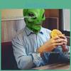 Masque de Casque d'Aliène OVNI Vert en Latex pour Halloween