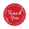 Darling Souvenir 1.6 Inches Round Rose Hand Draw Floral Wreath Black Thank You Stickers-45