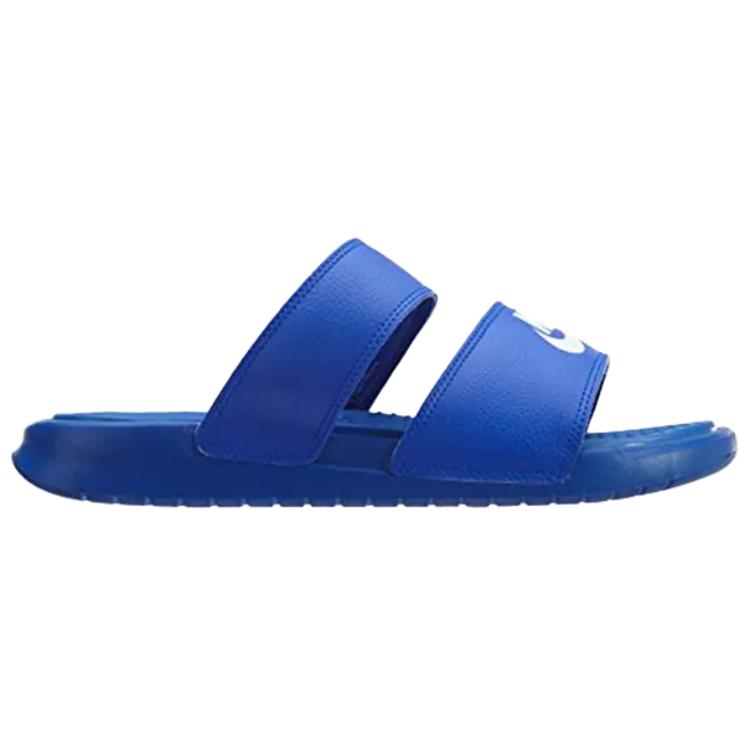 Nike Benassi Duo Racer Niebieskie Damskie Sandały Białe 819717-400