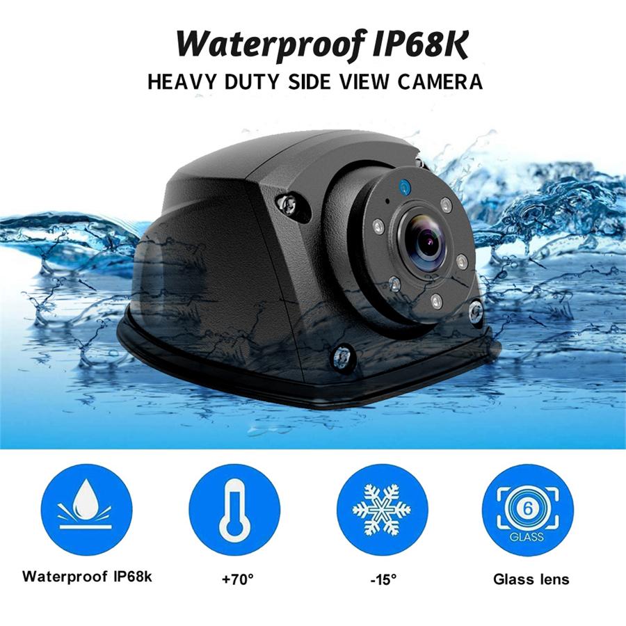 AHD 1080P Side Mounted Side View Backup Reverse Camera For Truck RV Bus Camper