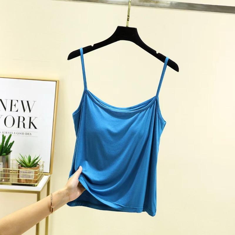 Modal Spaghetti Strap Tops Basic Sleeveless Tank Top Solid Color Women Summer Camisole All Match