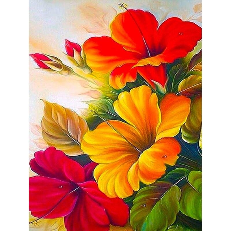 Diamond Painting Flowers Diamond Embroidery Kit For Adults Kids Diamond Mosaic Cross Stitch Decoration 40*50