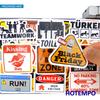 20/30/50Pieces, Warning Sign Stickers Set, Spoof Danger Caution Slogan, for Helmet Phone Laptop Motorcycle Car, Fun Sticker Pack