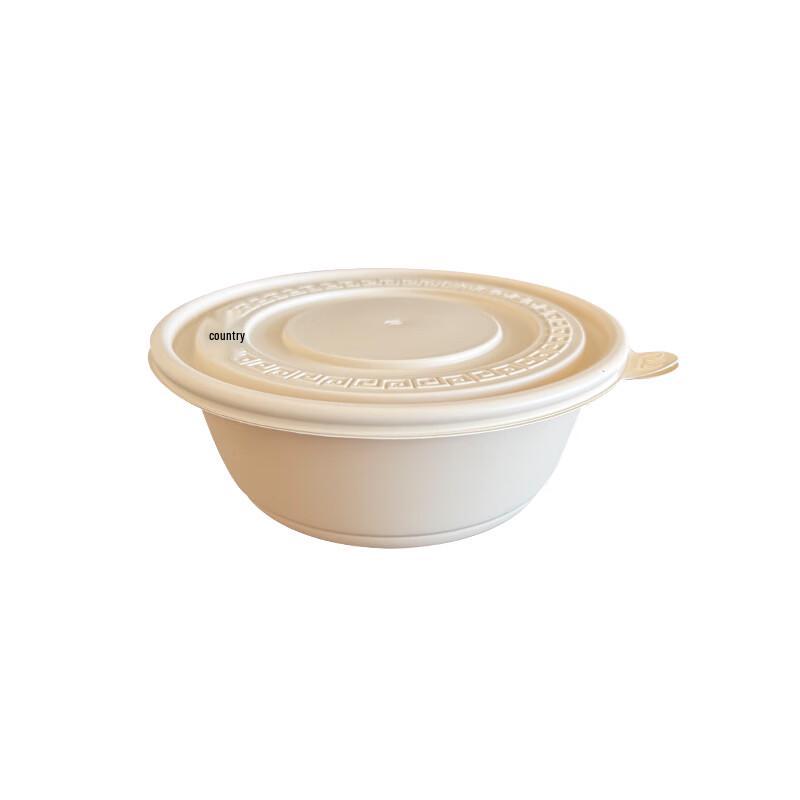 Biodegradable 900ml Round Takeaway Bowls with Lids, 300 Count