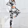 "Seamless Tie-Dye Yoga Set: Long-Sleeve Top & High-Waist Leggings for Women"