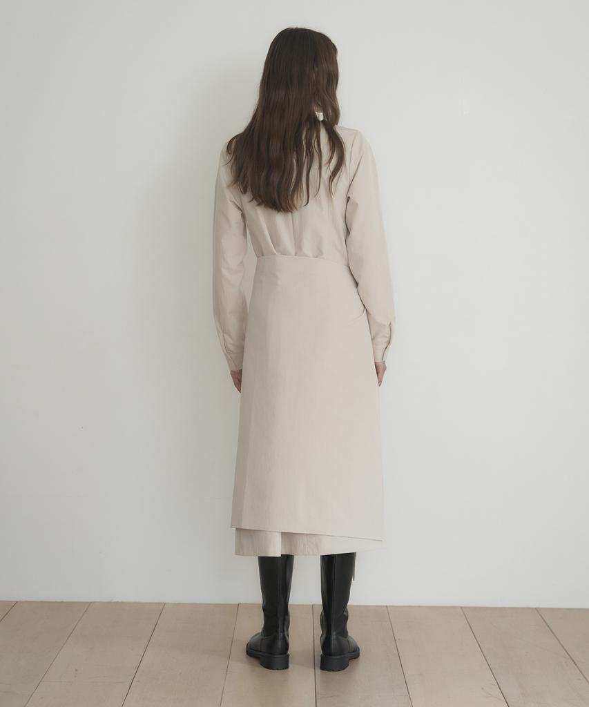 Mosyupamosyu Two-Way Strap Dress [Beige]