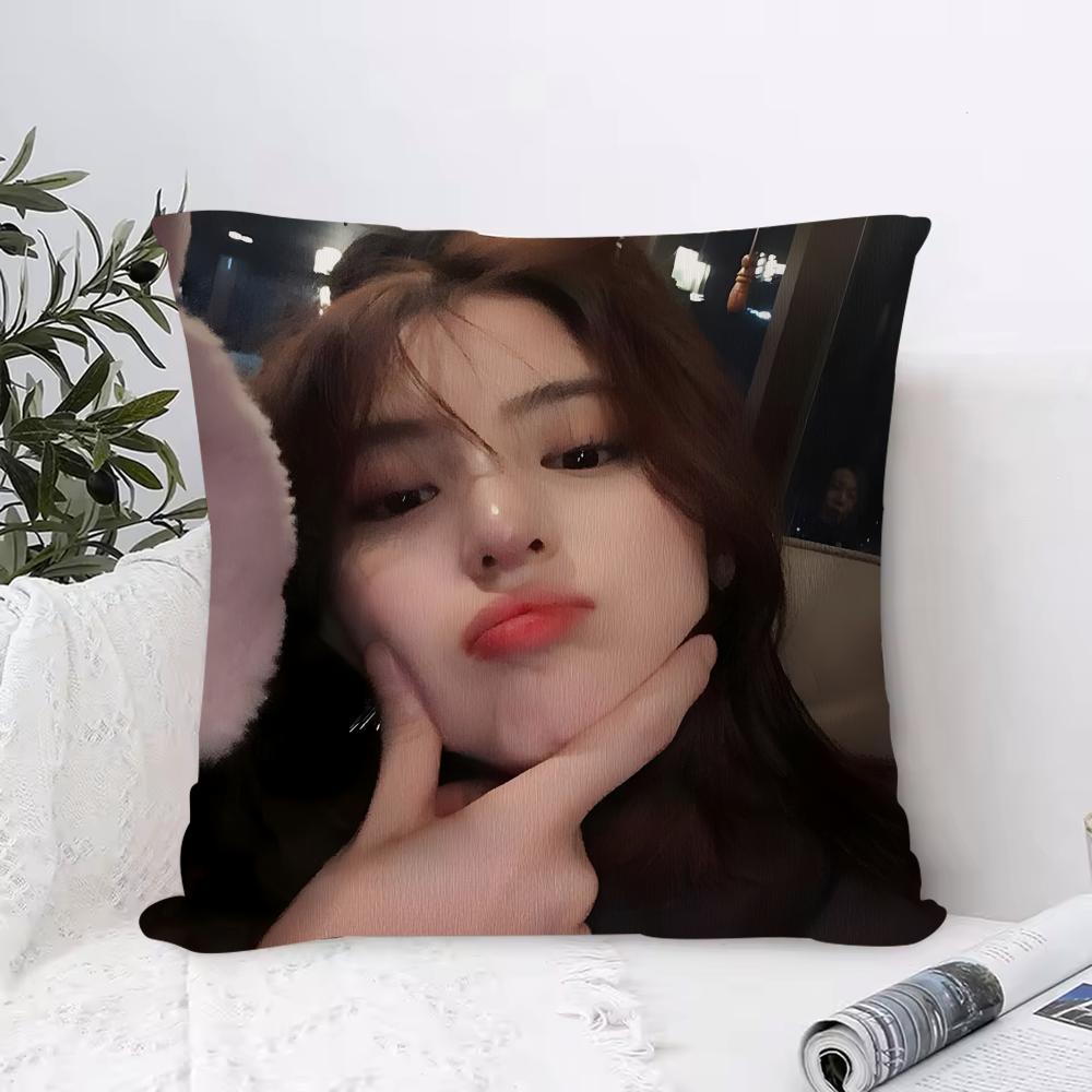 Han Sohee Cushion Cover Anti-dustmite Pillowcase Invisible Zipper Silky Short Plush Sofa Cushion Cover