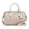 Rowan 18 Clássica Estampada Fechamento com Zíper Bolsa de Ombro Transversal Couro Sintético Pequena Feminina Branco Baunilha