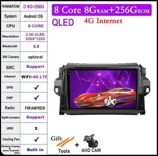 9 Zoll Android 14 Für Toyota Fortuner 2016 - 2021 Autoradio Multimedia Video Player Navigation GPS Stereo Auto 4G Let