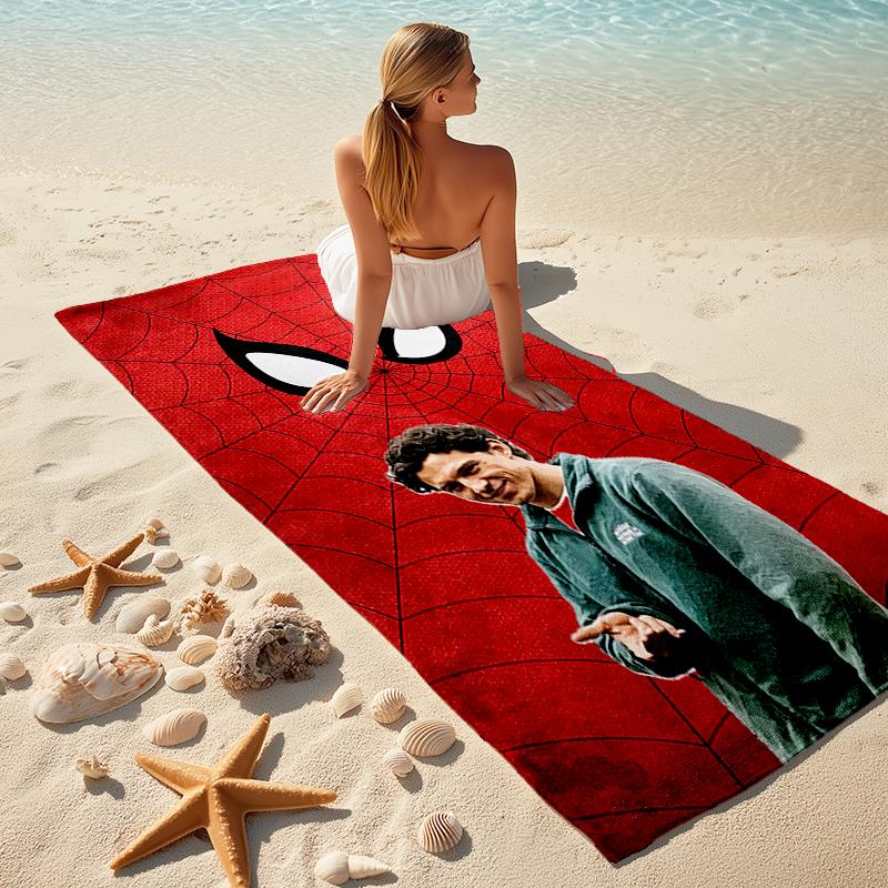 Spider-Man beach towel Outdoor camping Beach towel for vacation swim Outdoor pool Absorbent bath towel
