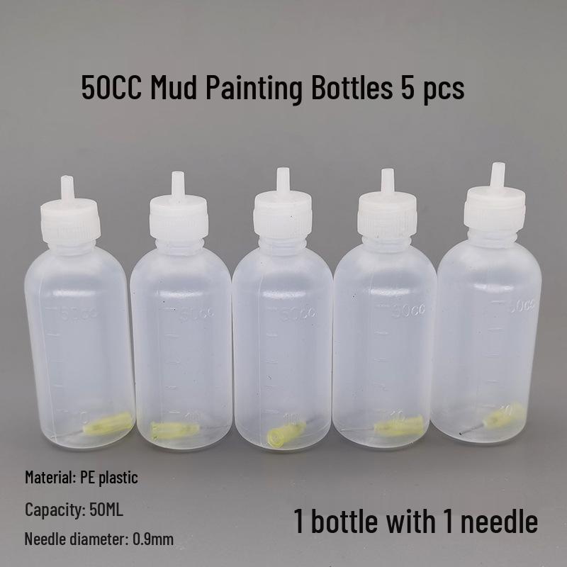 Ceramic Clay Glaze Squeeze Bottle, 50cc with Needle Tip for Painting & Sculpture