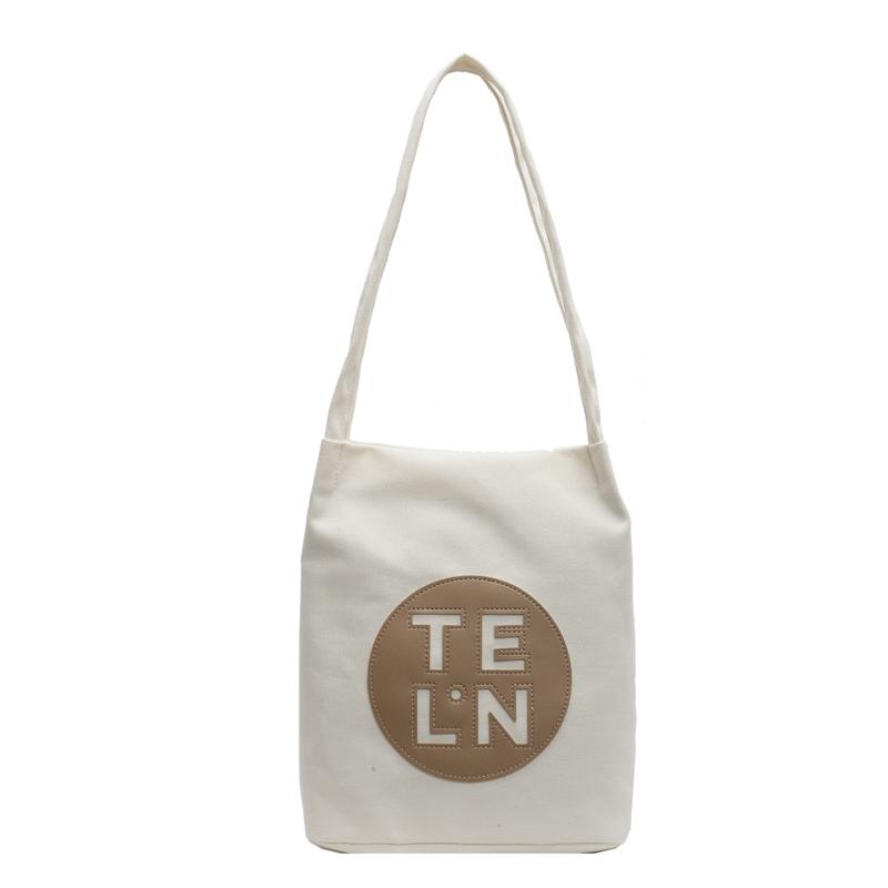 Color Block Shoulder Bag Large Capacity Women's Letter Tote Bag Student Class Underarm Bag