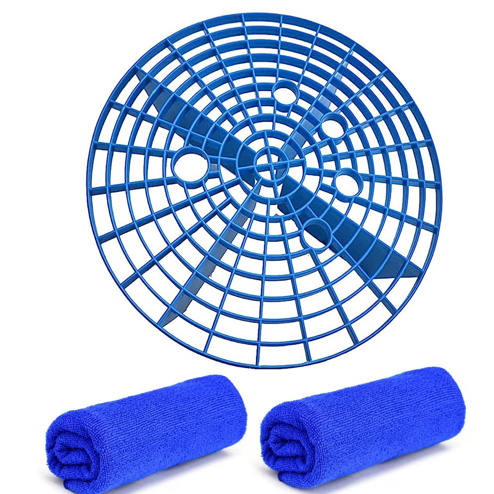 

Augsion GritGuard Car Wash Filter Bucket Insert Washboard Clutch 1 Car Wash Separator 2 Microfiber Towels Guard, (23.56cm) + (3030cm) (Blue) синий