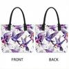  Purple Hummingbird Print Tote Bag Casual Large Capacity Outdoor Shoulder Handbag