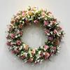 Wreath Hanger Artificial Rose And Camellia Wreath Hanger for Door Wall Fireplace Decoration Handmade Realistic Spring Floral Wreath Home Decor