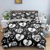 Love Duvet Cover Set Heart Shaped Pattern Romantic Theme Comforter Cover with Pillowcases for Girls Women King Queen Full Size
