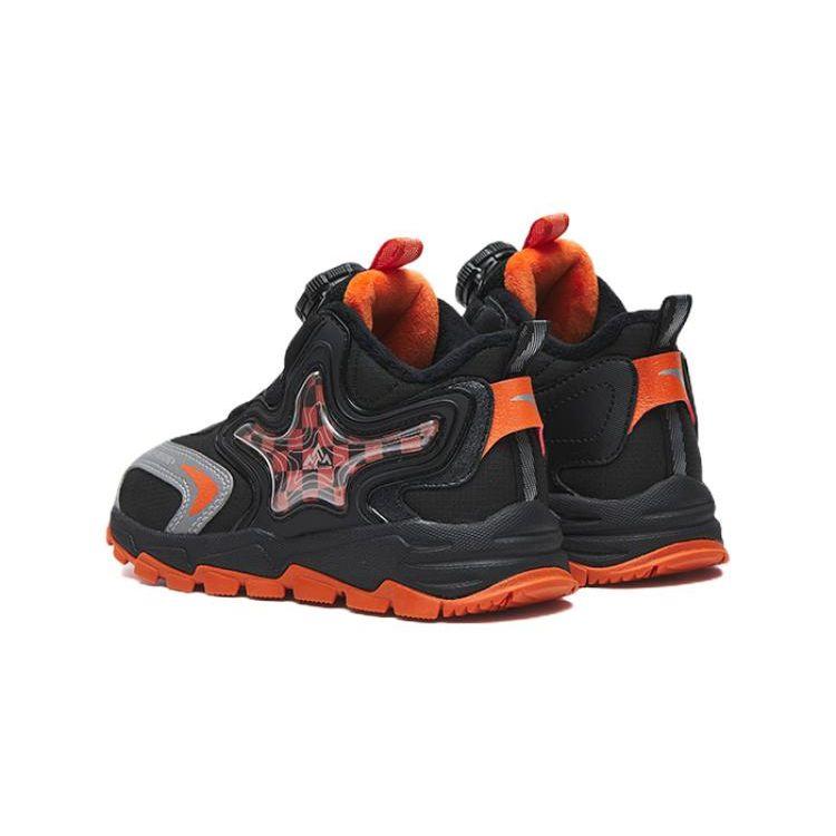 Anta Rotating Buckle Shock Absorbing Wear Resistant Warm Childrens Casual Shoes Kids Casual Shoes Black Gray Orange 312249988-6