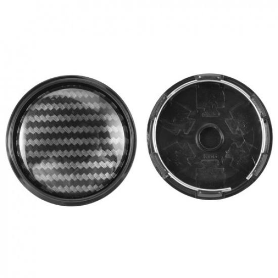 FOUR 63mm 66mm Wheel Center Hub Caps Covers Carbon Fiber Pattern Black Universal