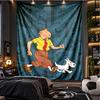 The Adventures of Tintin Tapestry Playroom Tapestry, Accessories for Bedroom,Livingroom, dormitory Room Wall Decor Fan Birthday Gifts